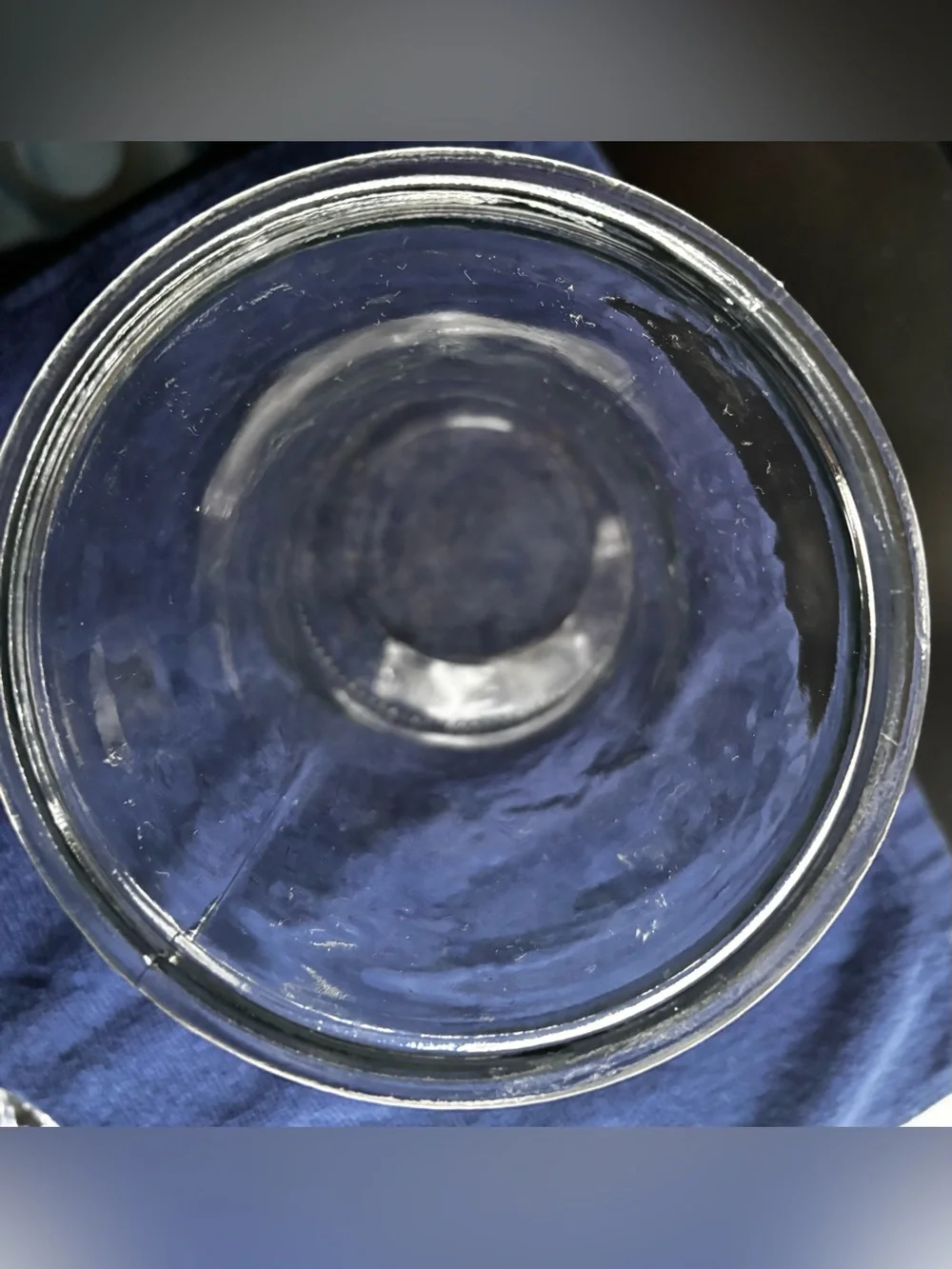 Vtg. Clear Glass Hourglass Vase